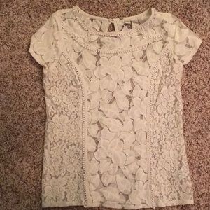 Cream Lace Top